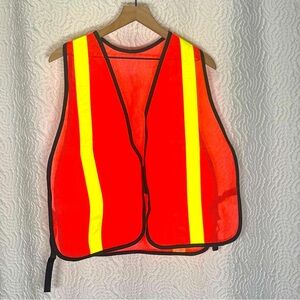 High-Visibility Orange Economy Mesh Safety Vest with Wide Yellow Reflective